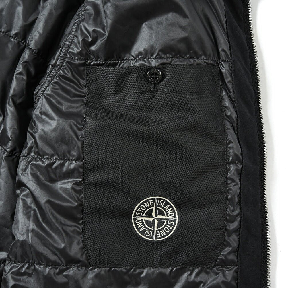 STONE ISLAND SOFT SHELL-R 中綿ブルゾン ダウン 黒 - アウター