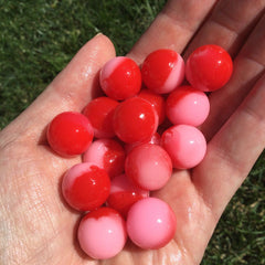 Half pink, half red soft beads for fishing Chinook Salmon