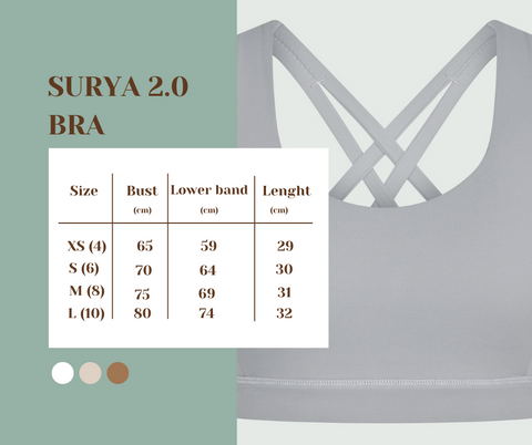 size chart surya bra 2.0