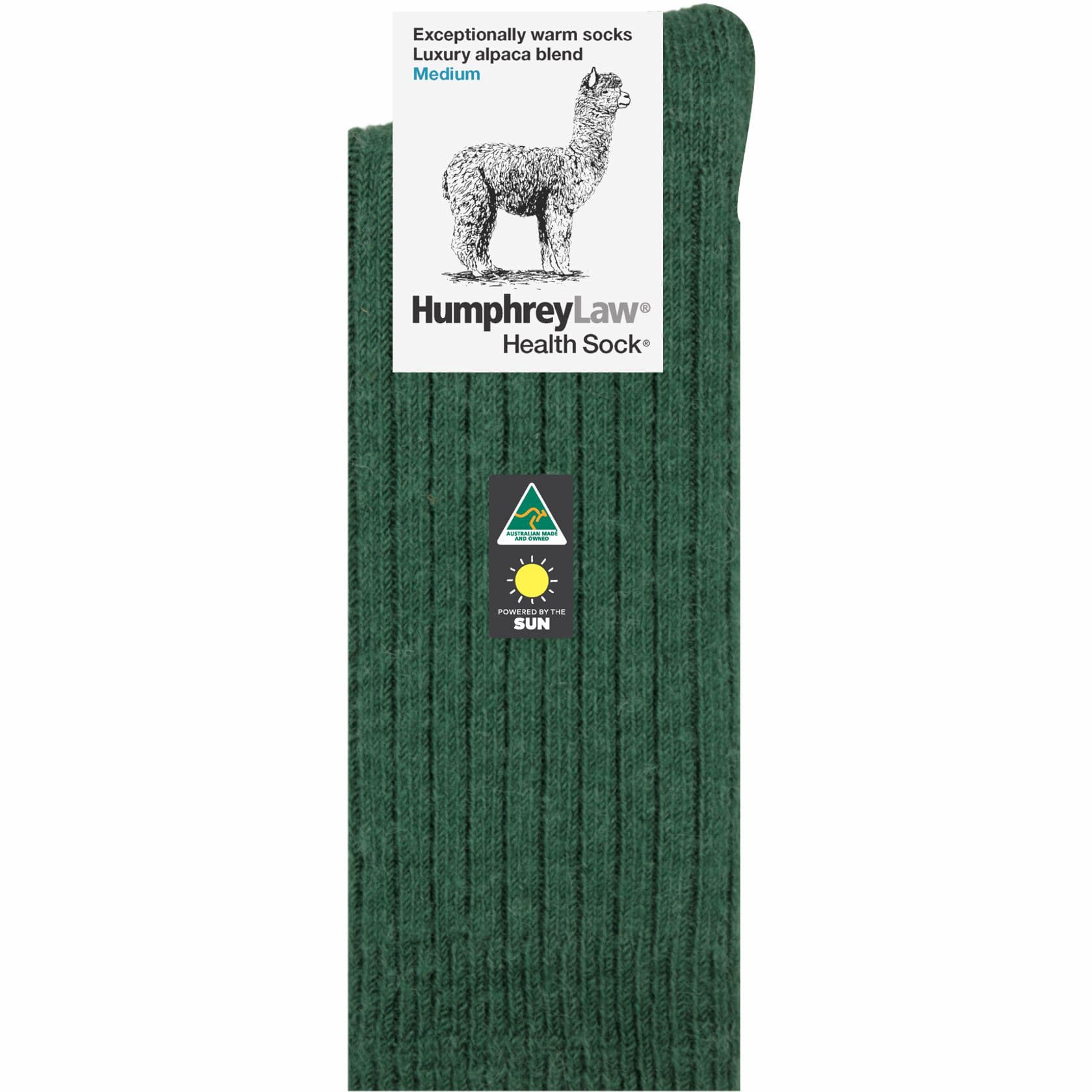 Luxury Alpaca Blend Socks in Hunter Green - Aussie Made