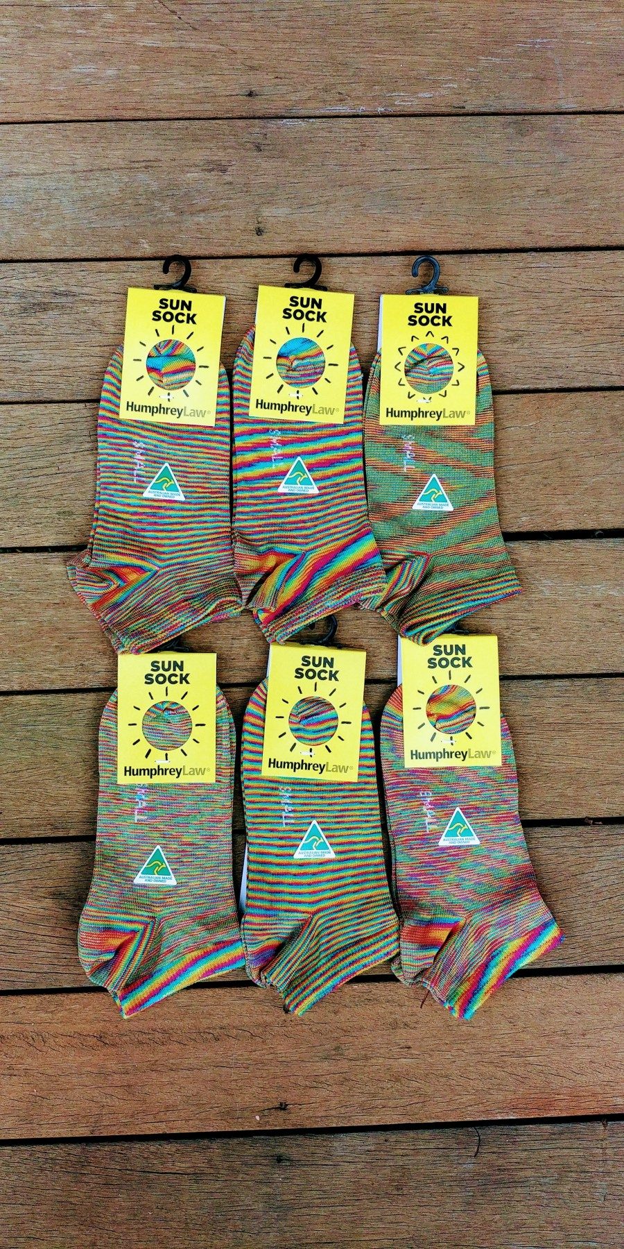 Sun Sock Women's Ankle Socks in Rainbow - Aussie Made