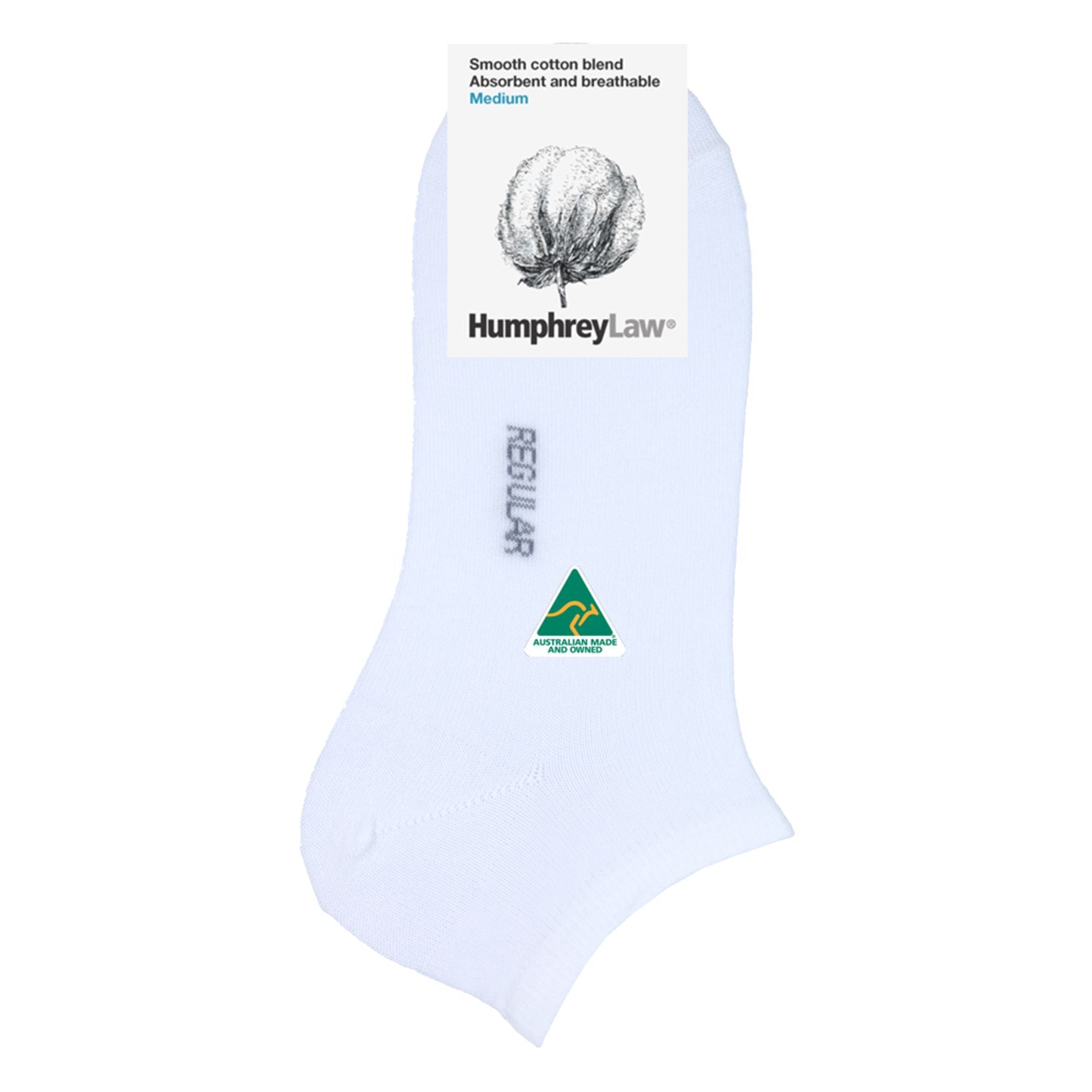 Cotton Ankle Socks In White - Aussie Made