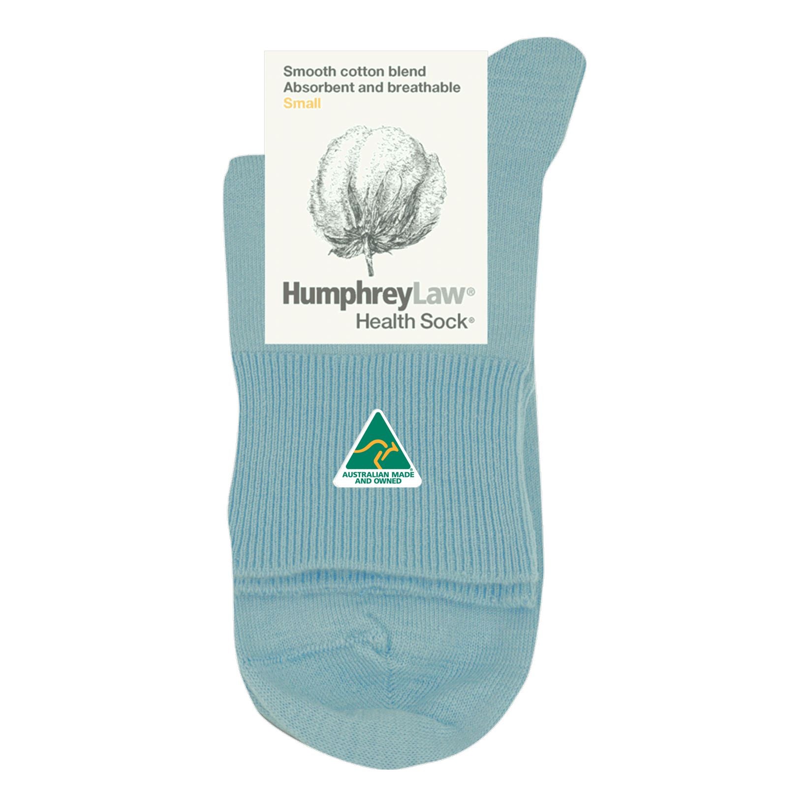 Fine Cotton Short Leg Sock in Forget Me Not Blue - Aussie Made