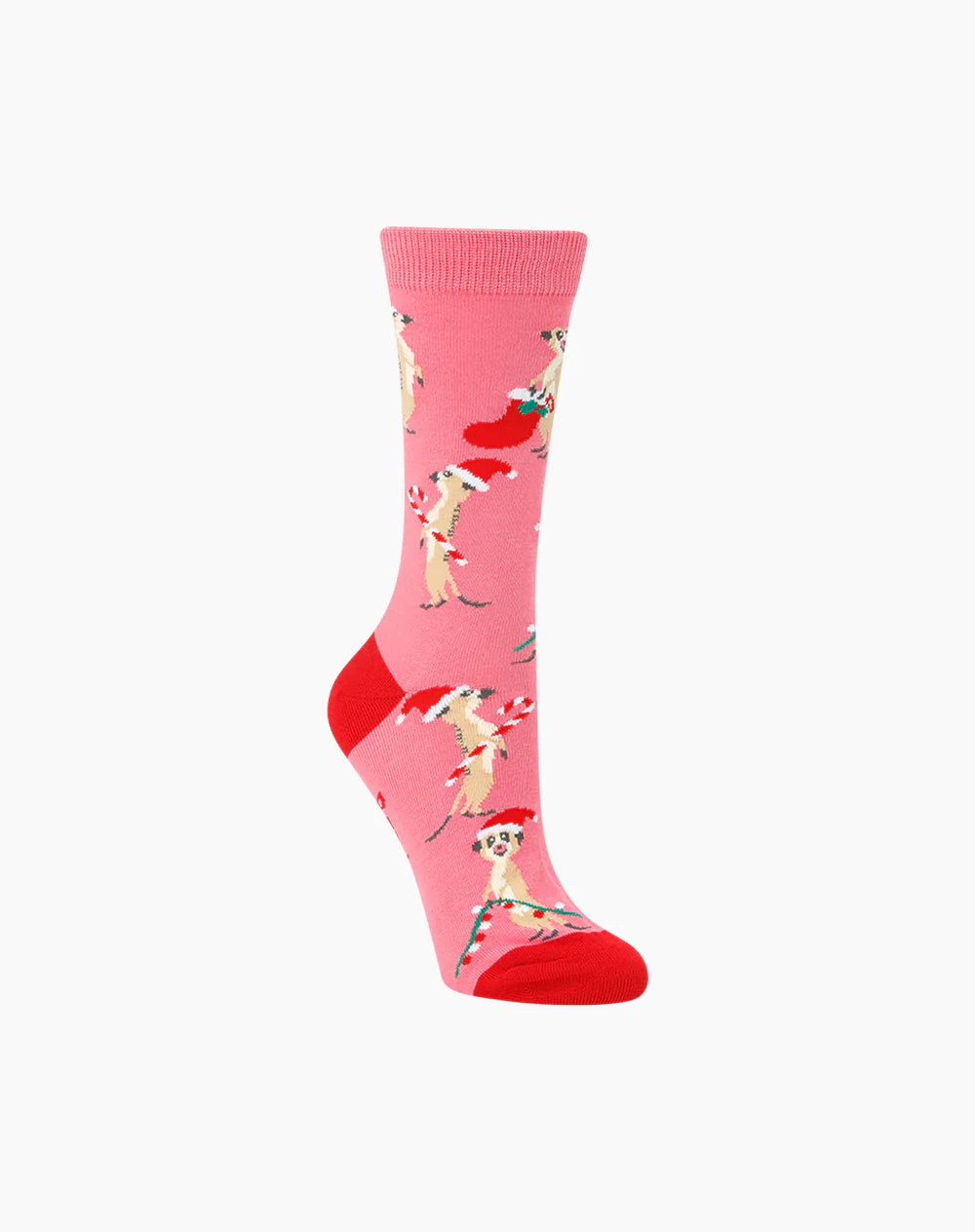 Xmas Meerkat Women's Bamboo Crew Socks