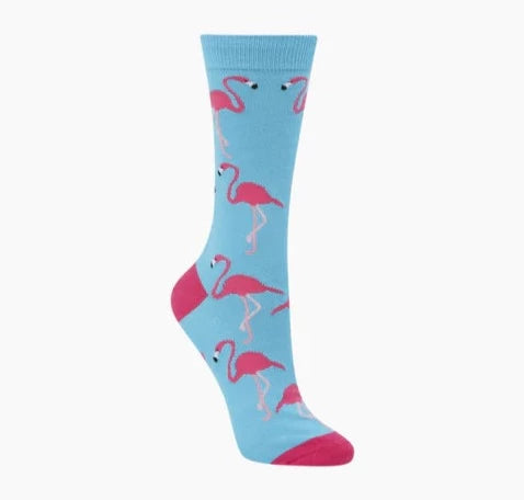 Flamin Flamingo Women's Bamboo Crew Socks