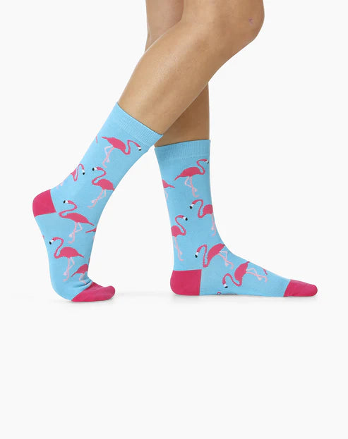 Flamin Flamingo Women's Bamboo Crew Socks