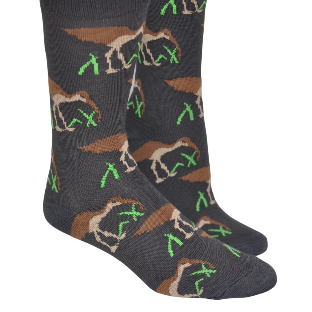 Eastern Curlew Bamboo Crew Socks in Slate Grey