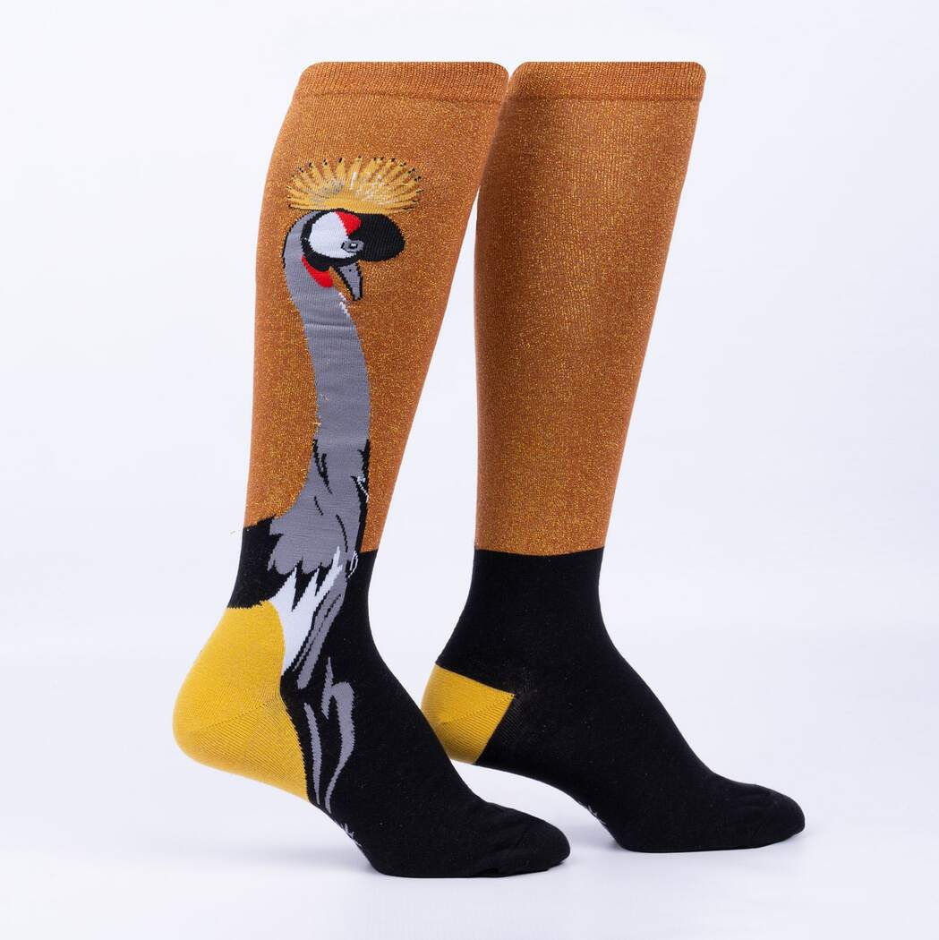 Crowned Crane Women's Knee High Sock