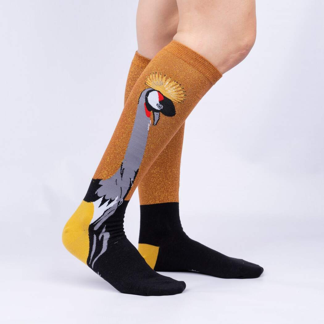 Crowned Crane Women's Knee High Sock