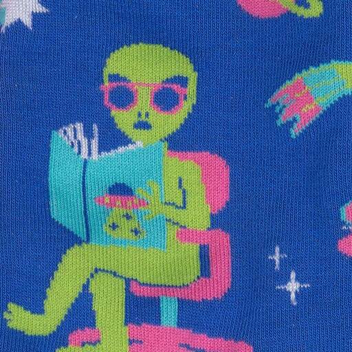 Intergalactic Reading List Women's Crew Sock - Glow in the Dark