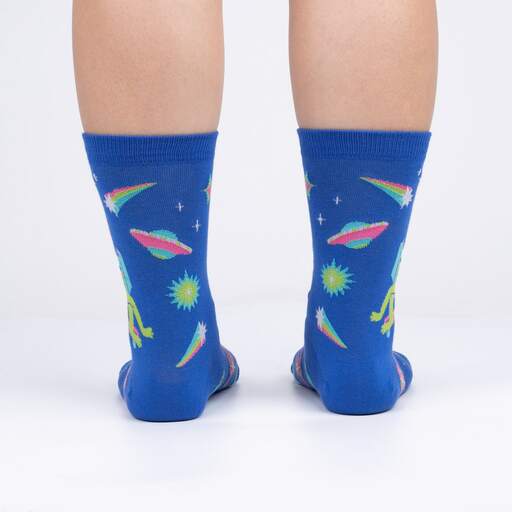 Intergalactic Reading List Women's Crew Sock - Glow in the Dark