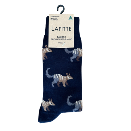 Numbat Bamboo Crew Socks in Navy