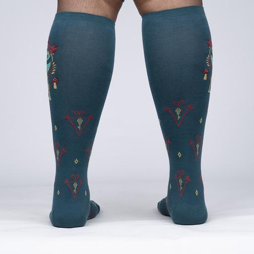 Alice In Wonderland Knee High Sock in Extra Stretchy for Wide Calves