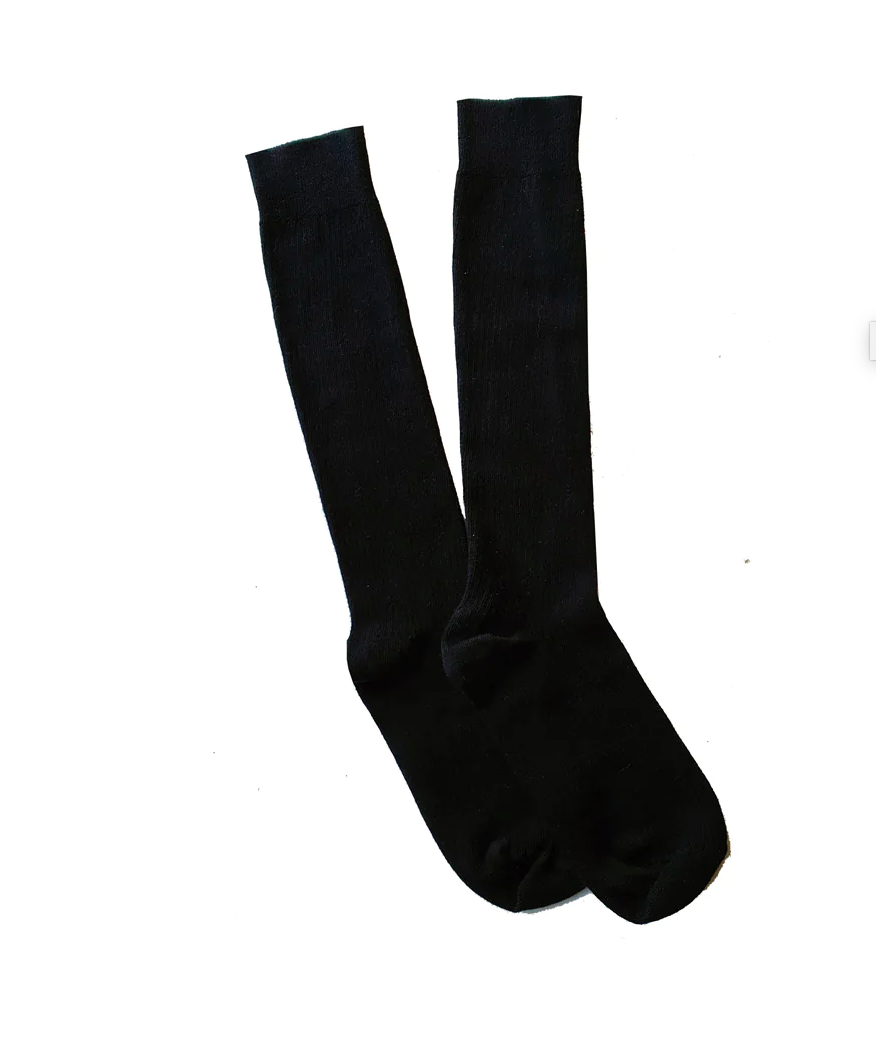 Black Women's Knee High Cotton Socks