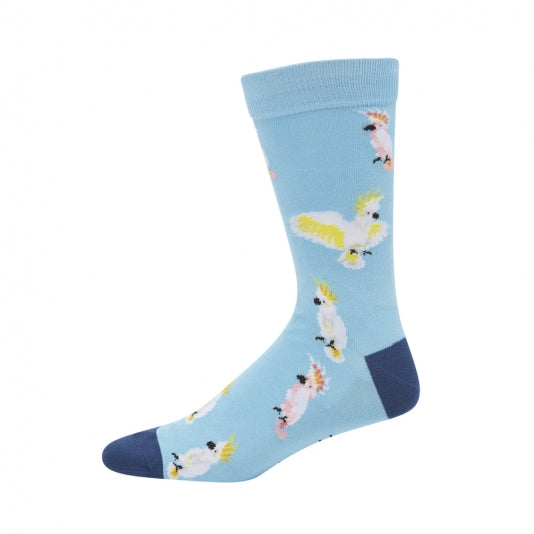 Cockatoos Men's Bamboo Crew Socks