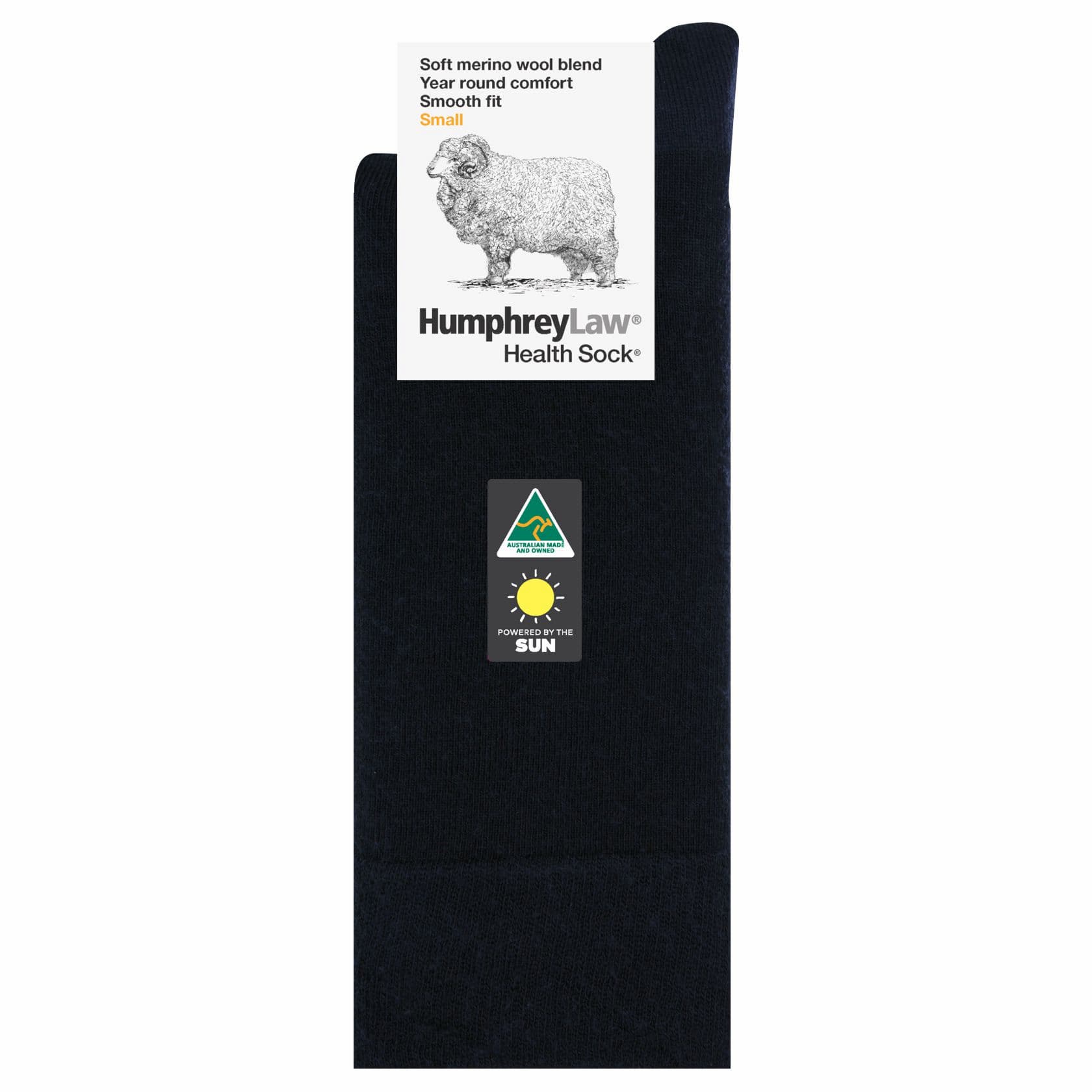 Merino Wool Crew Socks in Black - Aussie Made