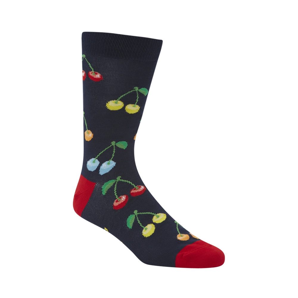 Cherries Men's Bamboo Crew Socks