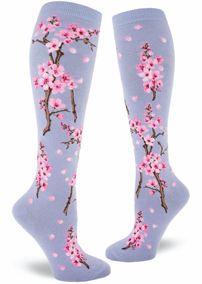 Cherry Blossoms Knee High In Lilac