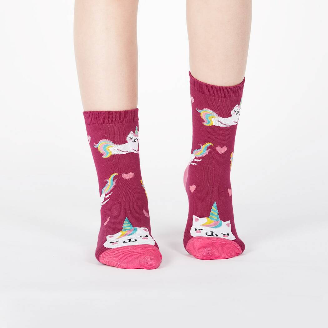 Look at Me Meow Kid's Crew Socks - 3 Pack