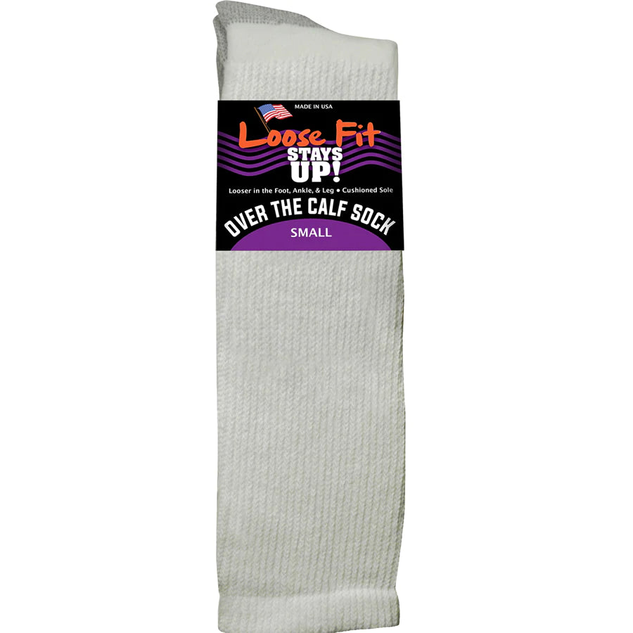 Loose Fit Over the Calf Socks in White