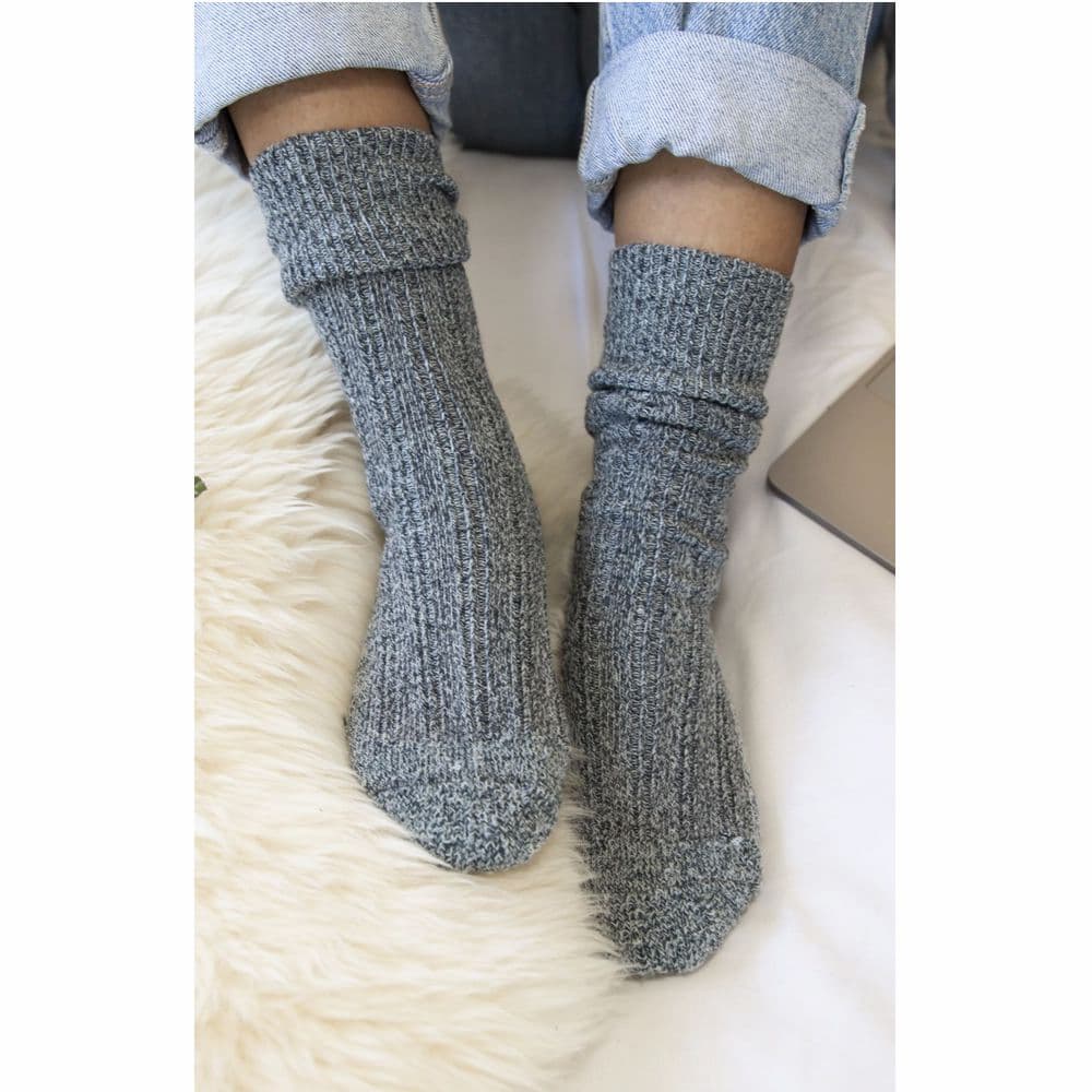 Extra Warm Merino Wool Sock in Blue Stone - Aussie Made