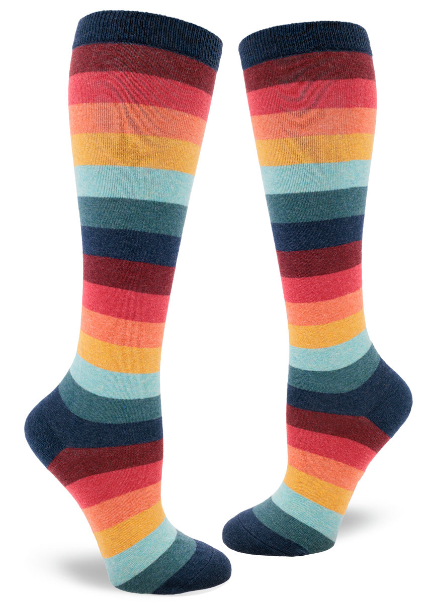 Retro '70s Stripe Women's Knee High Socks