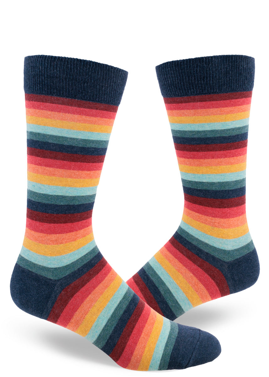 Retro '70s Stripe Men's Crew Socks