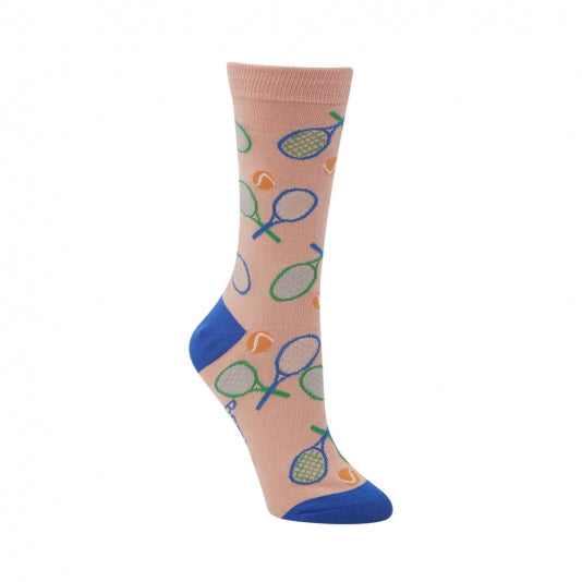 Anyone for Tennis? Women's Bamboo Crew Socks in Apricot