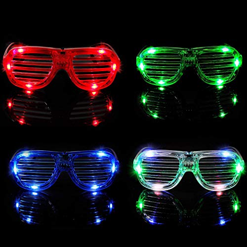 Max Fun Led Light Up Glasses Toys 60 Plastic Shutter Shades Glasses Led  Flashing Glow in