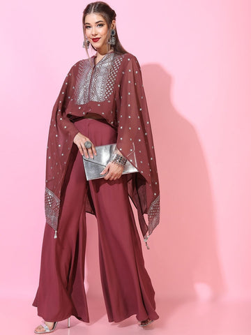 Deep Back Tie Up Printed kurta With Palazzo Pants Set - VitansEthnics