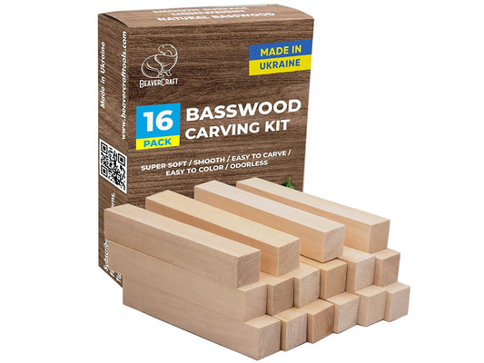 BW10 - Set of Basswood Carving Blocks 10 pcs