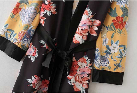 Long Floral Kimono Robe | Eiyo Kimono