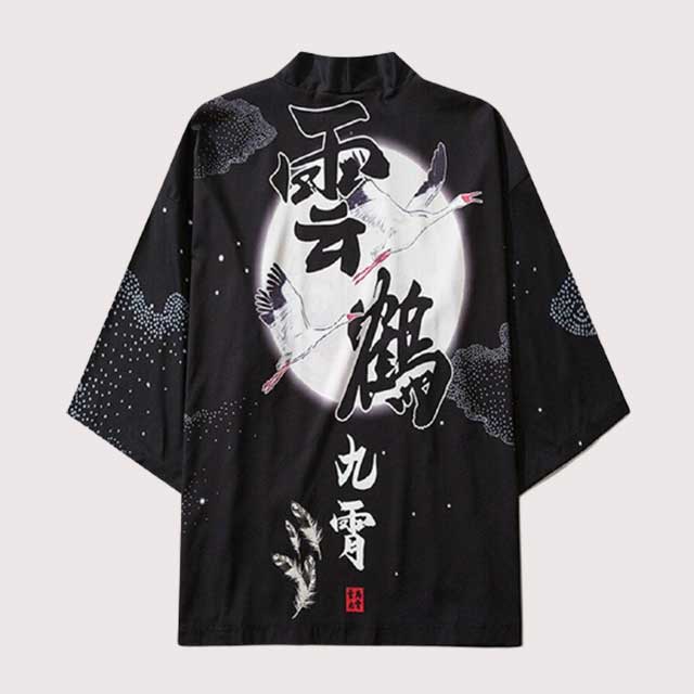 Black Crane Kimono