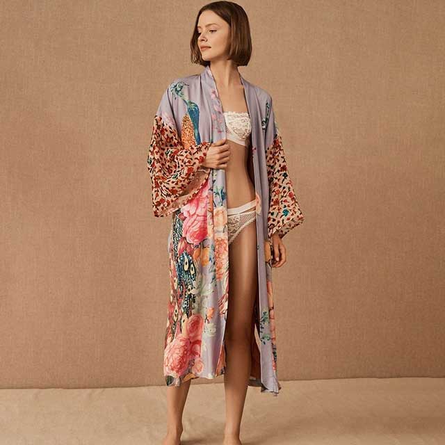 Colorful Boho Kimono Robe