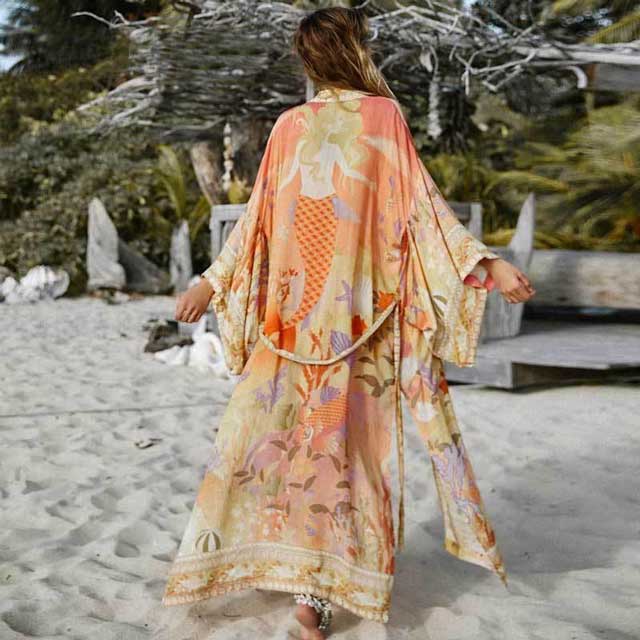 Floral Print Kimono Cover Up