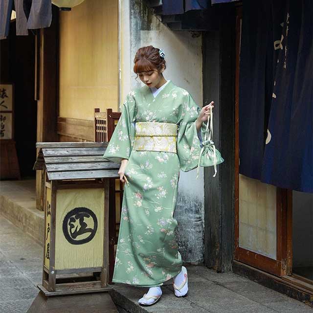 Traditional Light Green Kimono