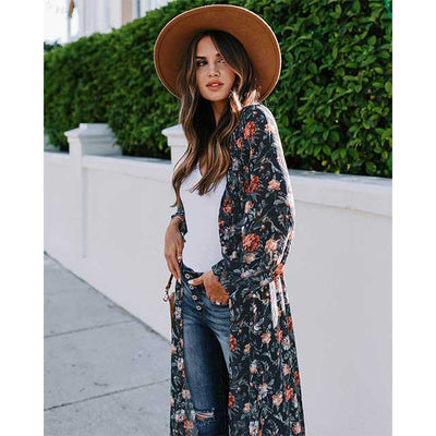 Long Floral Kimono Tunic | Eiyo Kimono