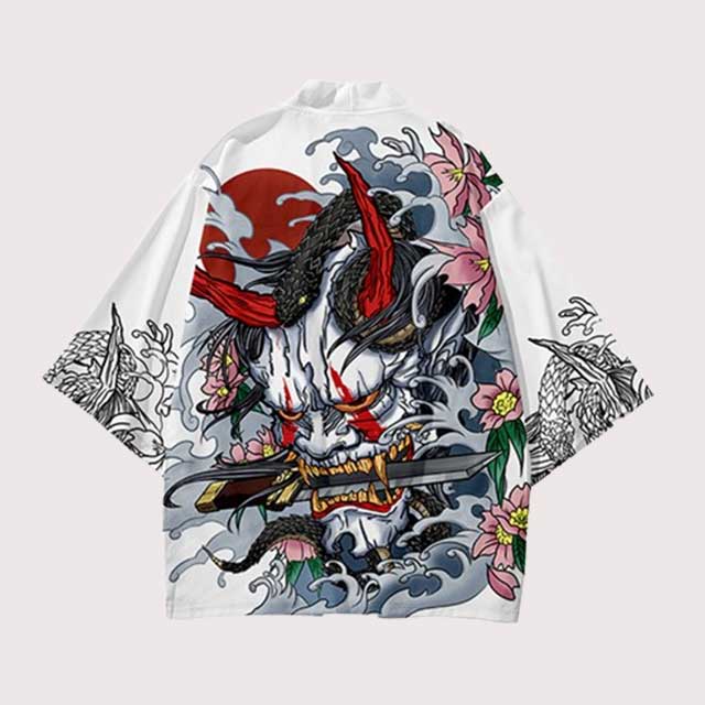 White Oni Kimono Robe