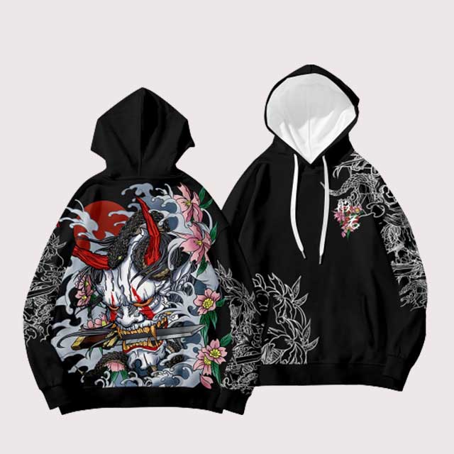 Crane Print Hoodie | Eiyo Kimono