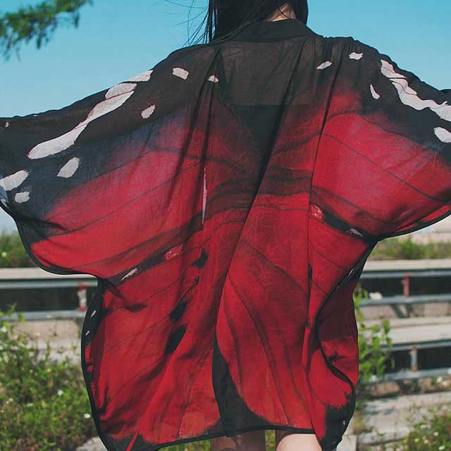 Red Kimono Cardigan