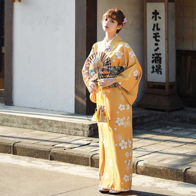 Japanese Yellow Kimono