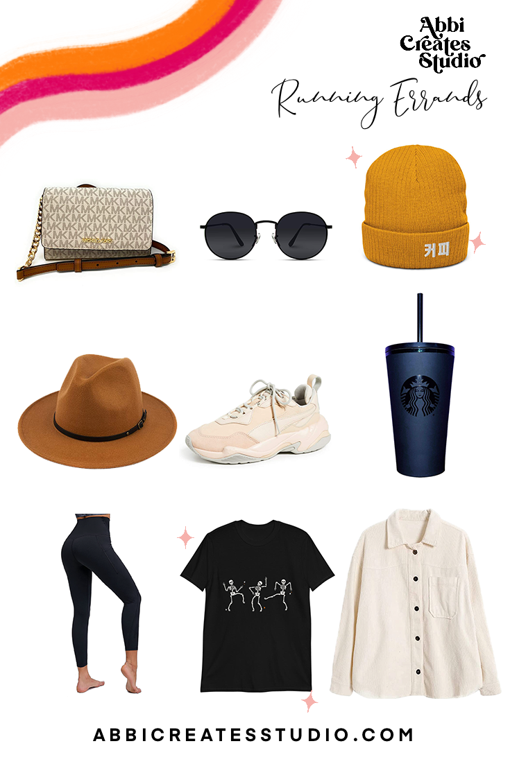 Fashion style guide - coffee run - outfit styling - black t shirt wooly hat corduroy 
