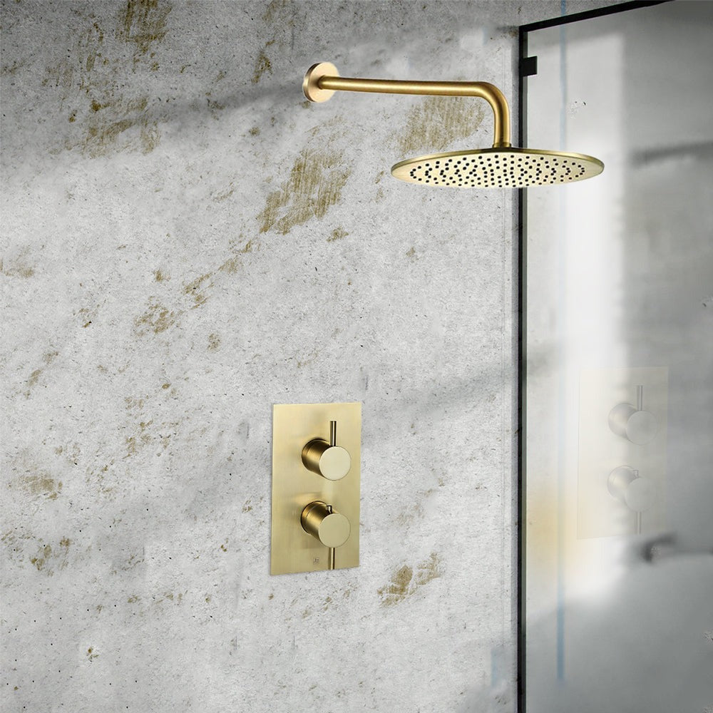 1 Outlet Thermostatic Concealed Shower Valve - Brushed Brass