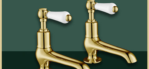 bath pillar taps gold bathroom uk