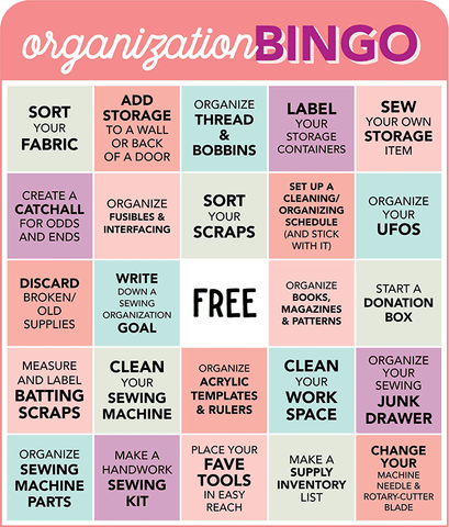 cleaning bingo card