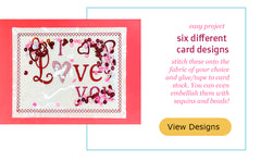 I love you embroidered greeting card