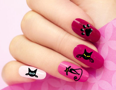 Cat Lovers Nail Art Decal Sticker - Nailodia