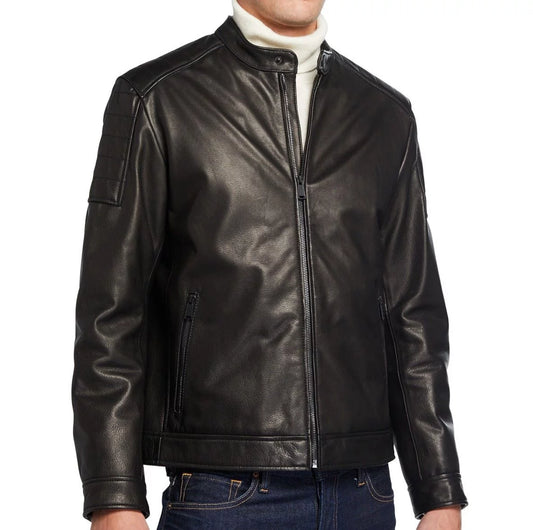 Black Leather Biker Jacket for Men - Mark – Tango.