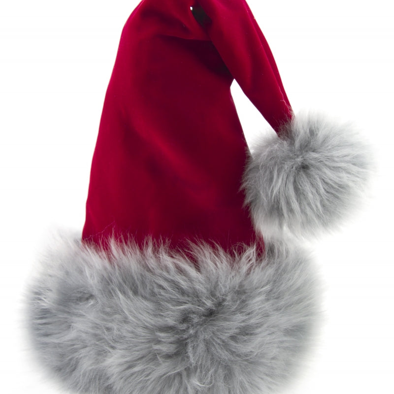St Nick Christmas Red And Grey Reversible Santa Hat Hoho Hats