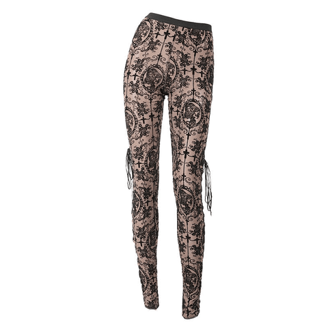 APRICOT LEGGINGS WITH LACE-UP - GOTHIC SEXY WEAR.
